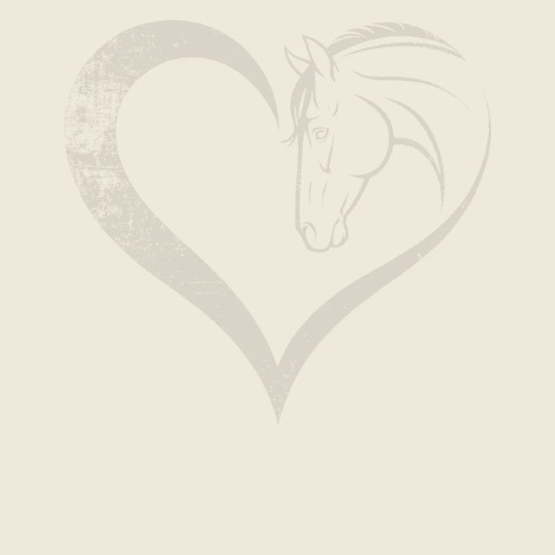 Conception de silhouette de cœur et de cheval