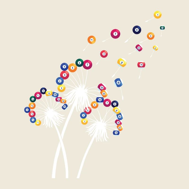 Löwenzahn-Billardkugel, lustiges Queue, Sportkunst