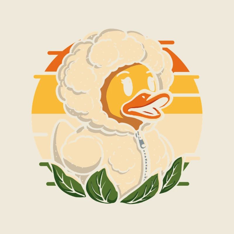 Cuddly duck head with cauliflower