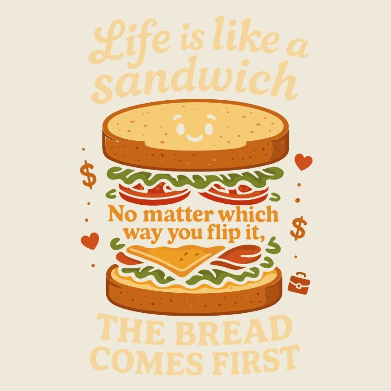 La vie est comme un sandwich, peu importe comment on la regarde.