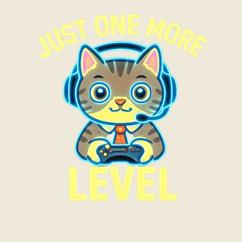  Gamer-Katze – Nur noch ein Level
