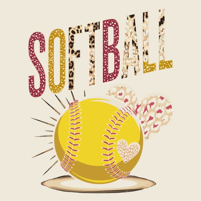 Leopard Print Softball Design