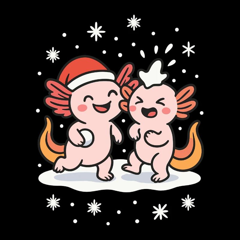 Axolotl bataille de boules de neige hiver
