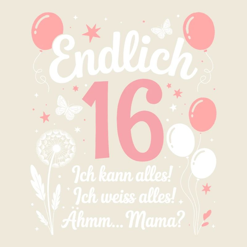 Endlich 16 Geburtstag 16 Jahre Geschenk Mädchen