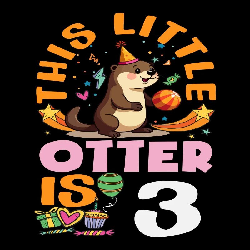 This Otter is 3 - Cute Birthday Motif