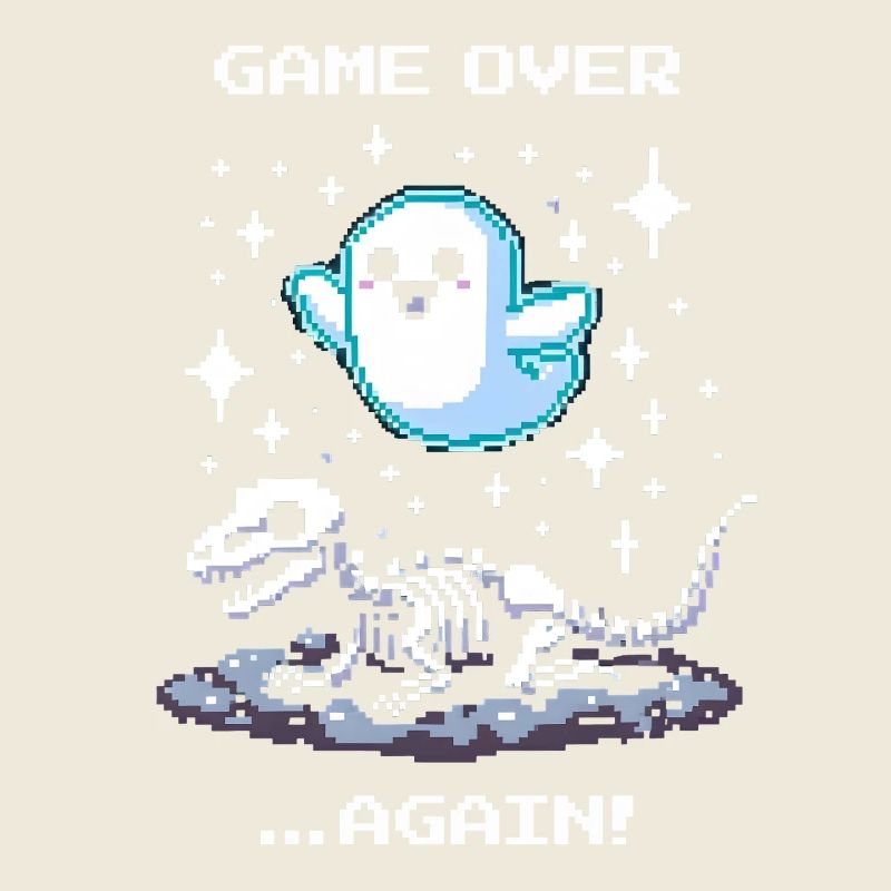 Game over... Again | Retro Dino Pixel Art