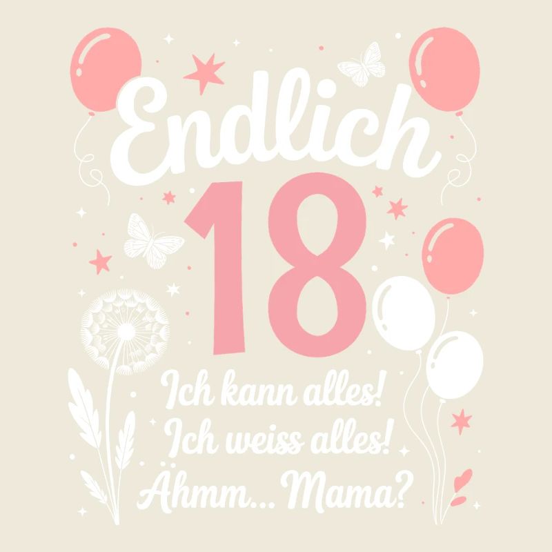 Endlich 18 Geburtstag 18 Jahre Geschenk Mädchen