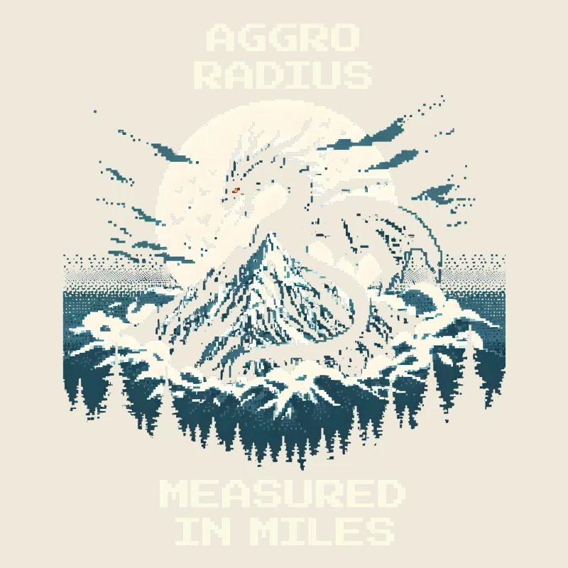 Aggro-Radius | Retro Drache Pixel Art