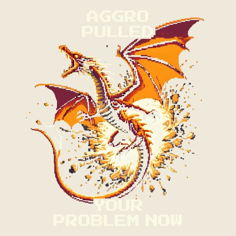 Aggro gezogen – dein Problem | Drache Pixel Art