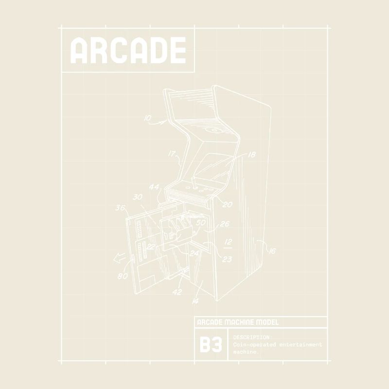 Retro Arcade Sketch on Grid