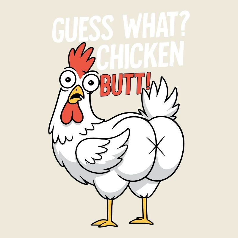 Huhn Butt Spruch Cartoon