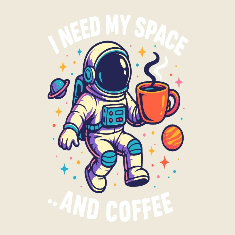 Astronaut mit Kaffee