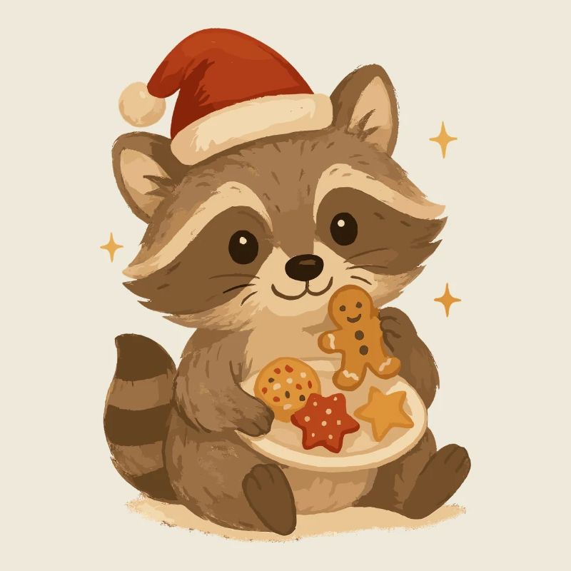 Raton laveur de Noël avec des biscuits