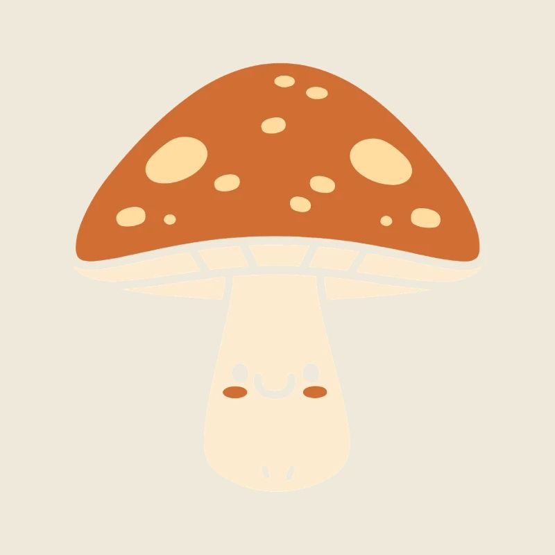 Champignon Kawaii Joyeux