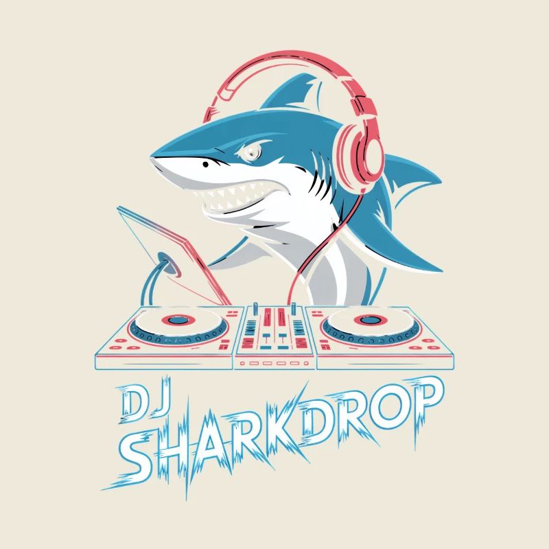 DJ SHARKDROP Hai DJ Mit Kopfhörern Am Mischpult