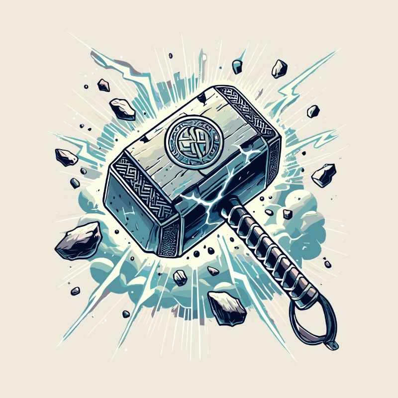 Illustration de la frappe de puissance de Mjolnir