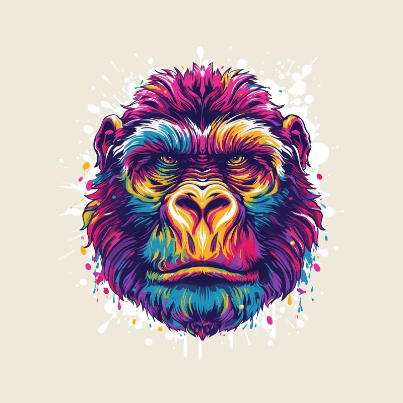 Gorilla Farbklecks Tier