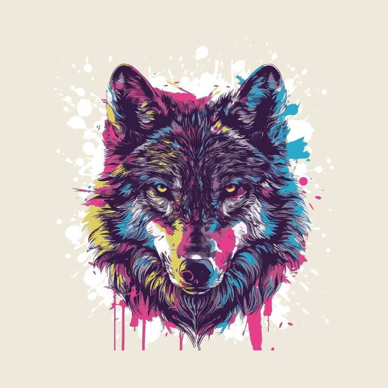 Wolf Tier Farbklecks