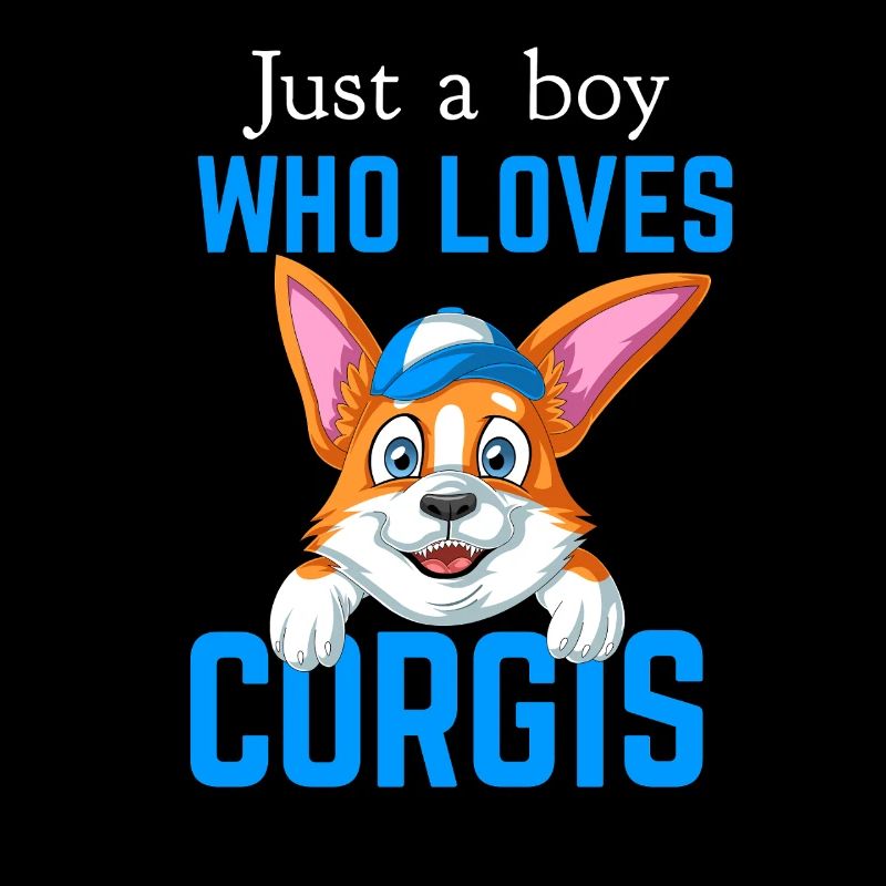 Nur ein Junge, der Corgi liebt