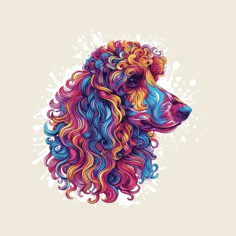 Tête de caniche colorée Artwork