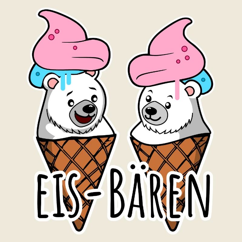 Zwei leckere Eis Bären an der Eisdiele