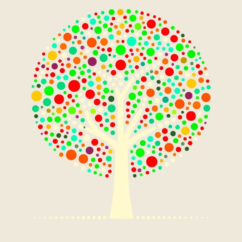 Arbre à points coloré