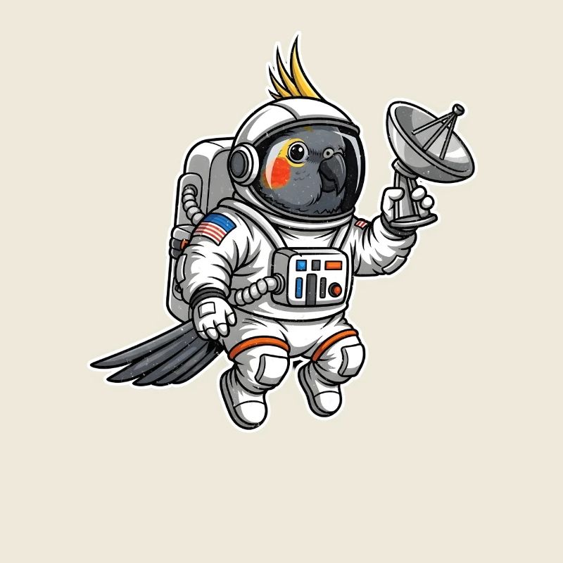 oiseau de l’espace astronaute calopsitte