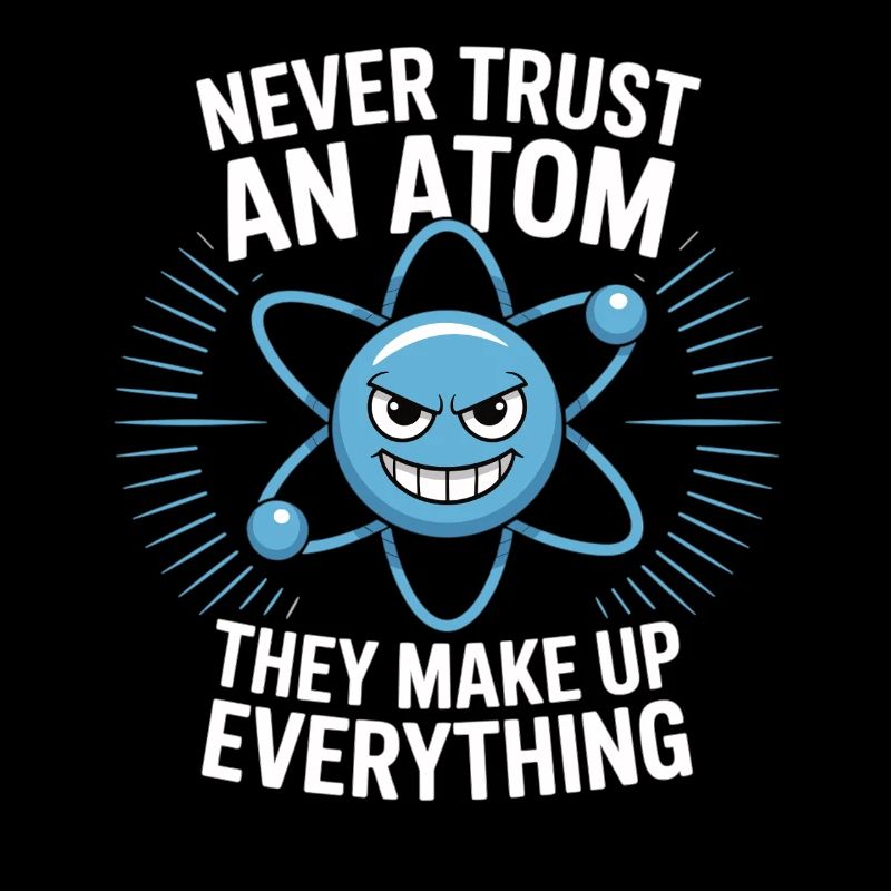 Funny Physics Shirt – Don't Trust an Atom Saying