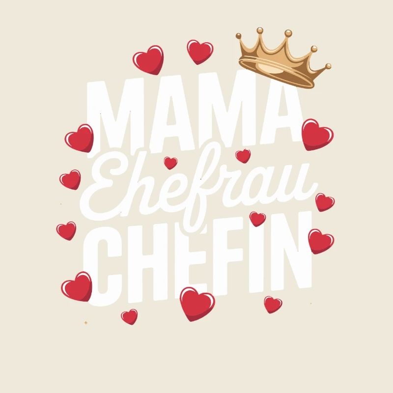  Mama Ehefrau Chefin Krone Herzen Spruch Muttertag