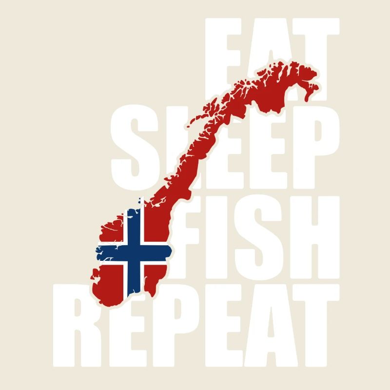 Norvège Pêche Manger, Dormir, Pêcher, Répéter - Pêcheur