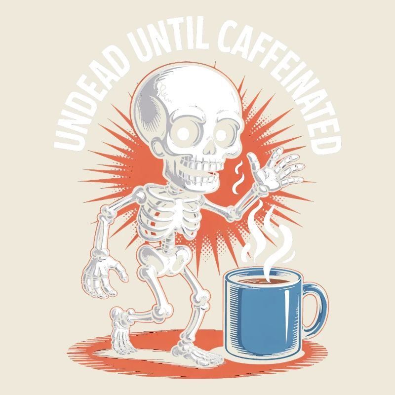 Undead Until Caffeinated Skeleton Coffee Run