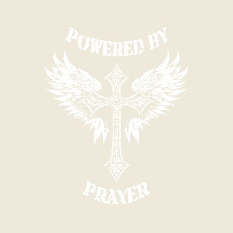 Powered by Prayer Christian Cross Faith