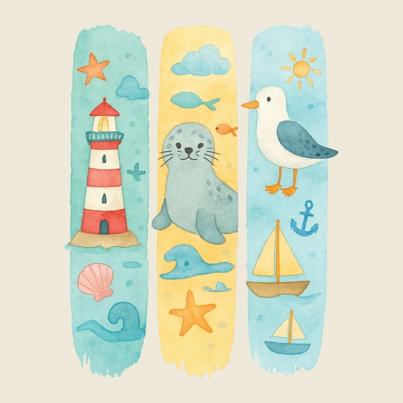 Maritim Leuchtturm Robbe Möwe Küste