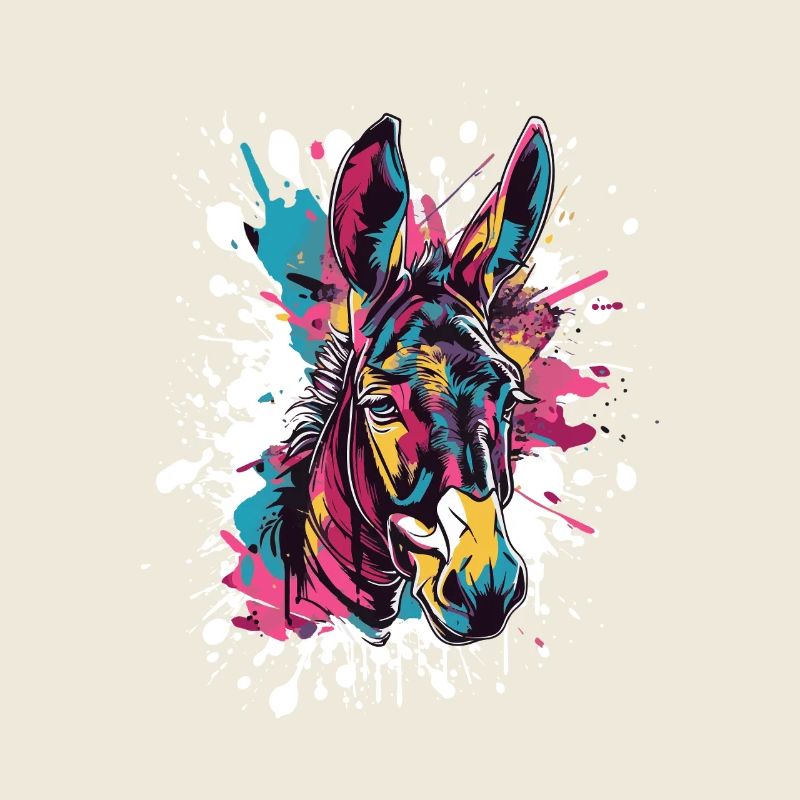 Bunter Zebra Kopf Splatter
