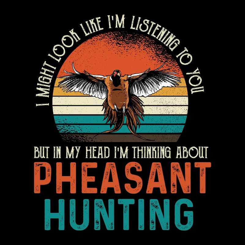 Pheasant Hunting Retro Sunset