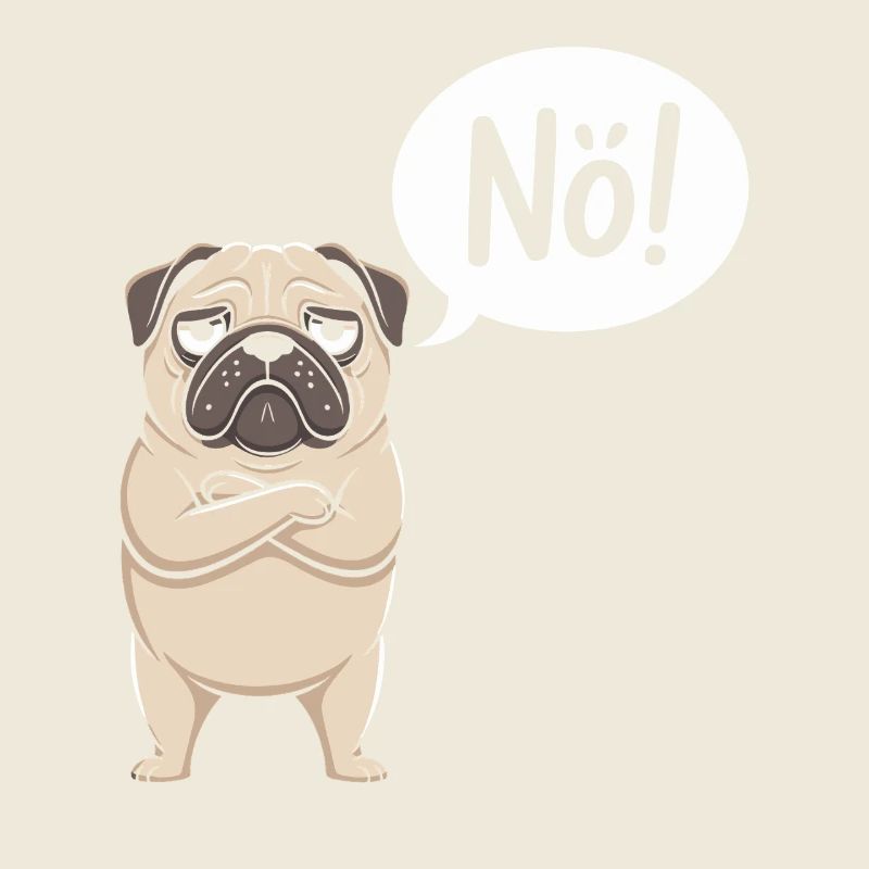 Carlin Nope Drôle Chien Design