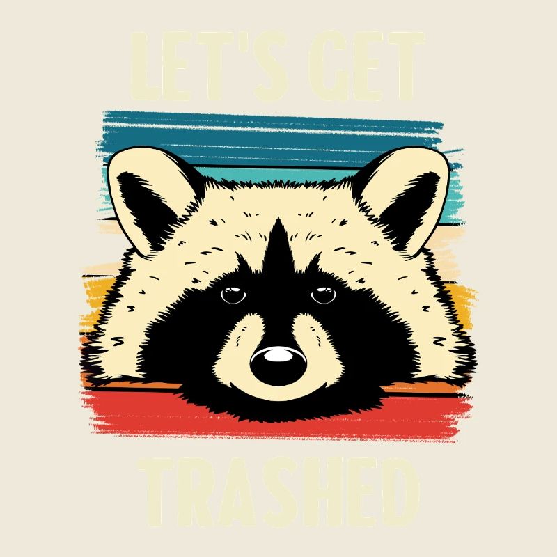 Rayures rétro raton laveur - Let’s Get Trashed