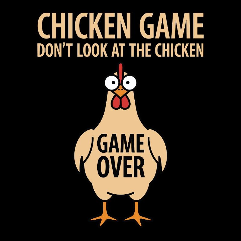 Jeu de poulet de théorie de jeu Ne regardez pas le poulet