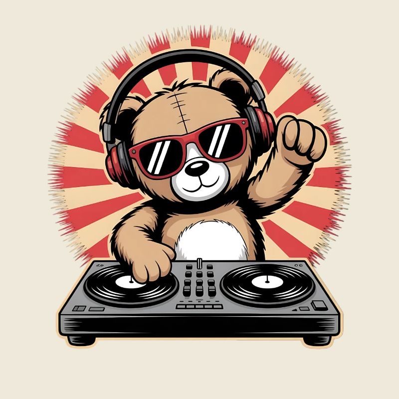 DJ Bär mit Kopfhörern
