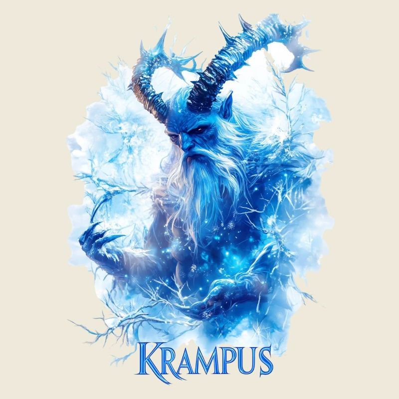 Krampus Eisblau – Mystisches Wintermotiv Folklore