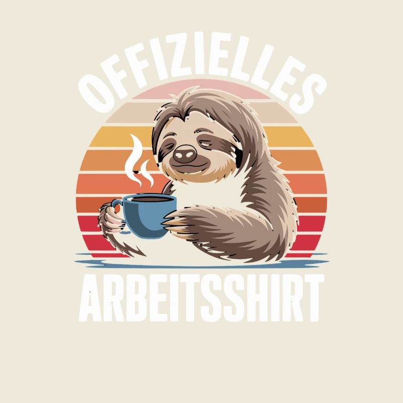 Official Work Shirt Sloth Coffee Retro