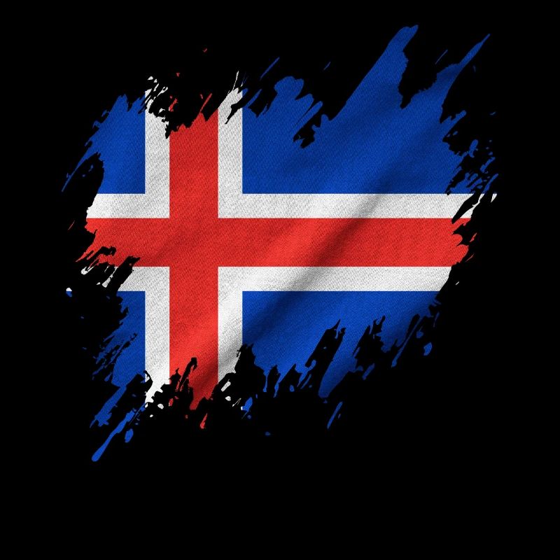 Drapeau islandais, style déchiré