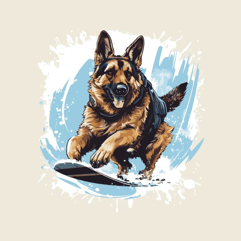 German Shepherd Dog Snowboard