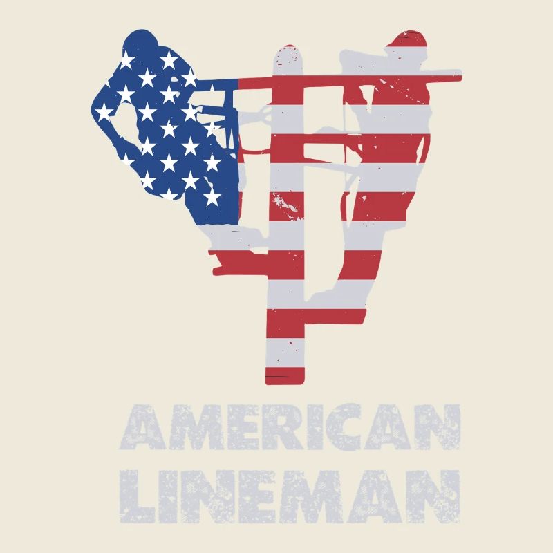 Silhouette du drapeau du monteur de lignes américain