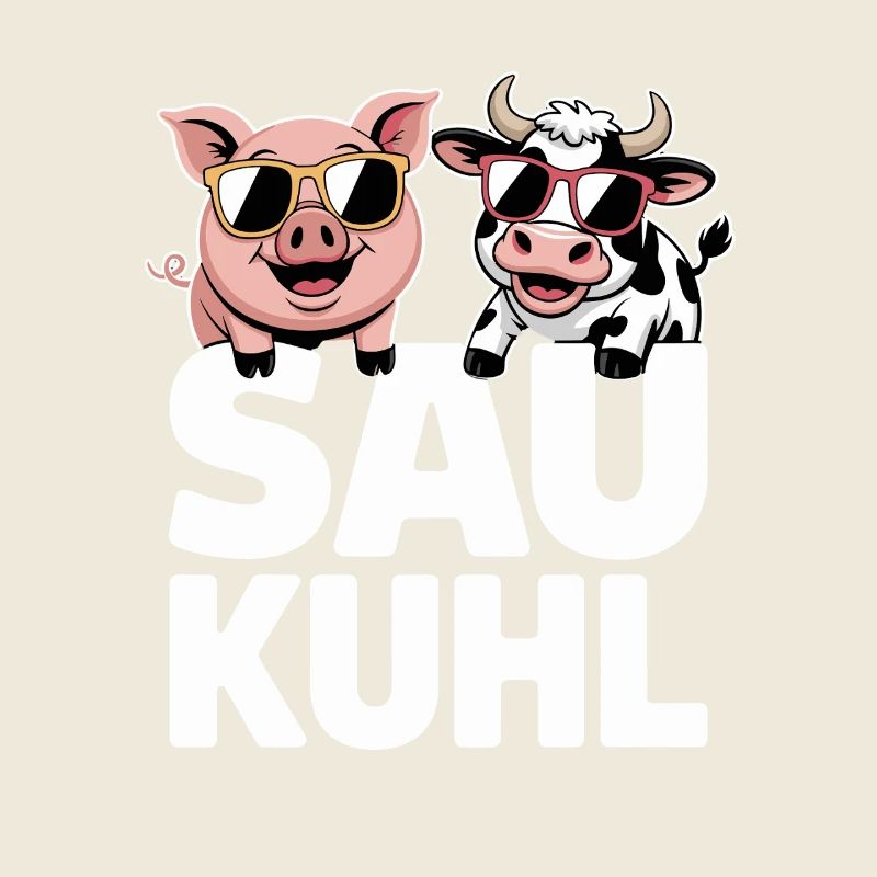 Cochon Cool Cool Cochon Et Vache Avec Lunettes De Soleil
