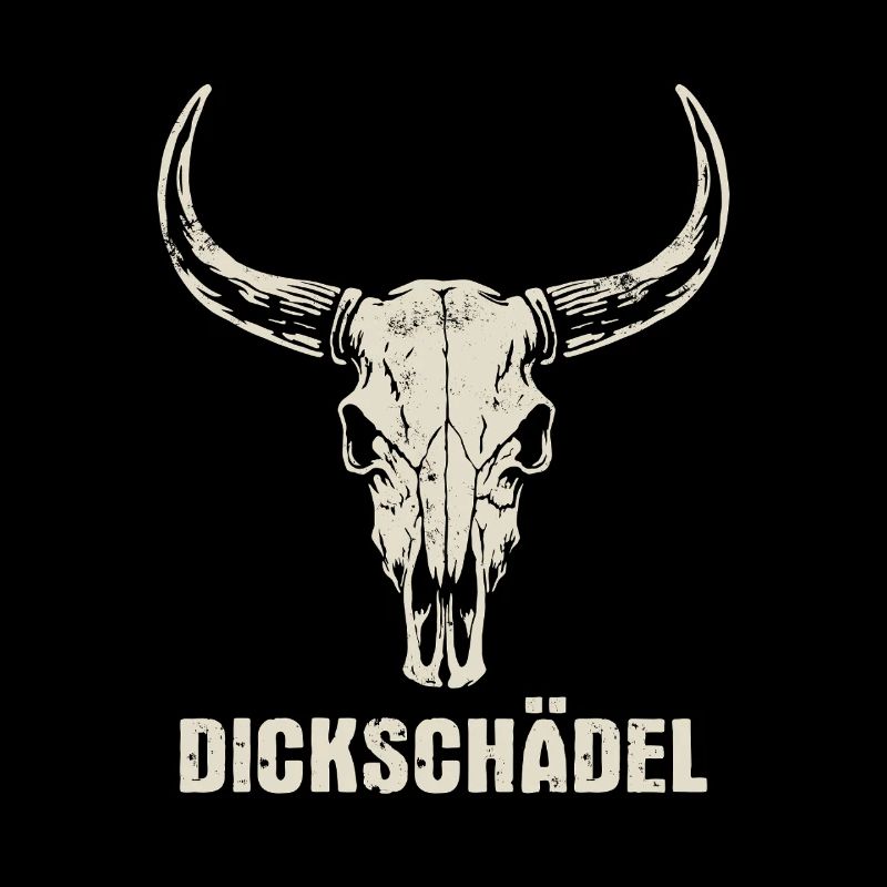 Bull's Head Skull with Horns - Thick Skull