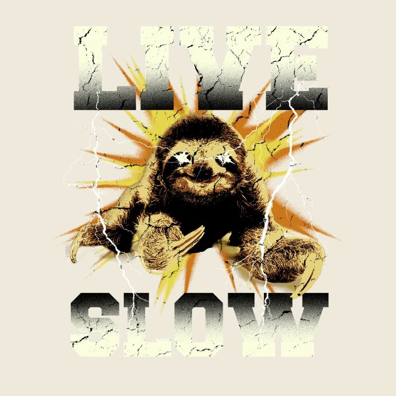 Lebe Langsam Faultier Grafik