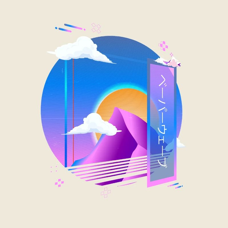 Vaporwave Pastel Goth Esthétique Rétro Synthwave