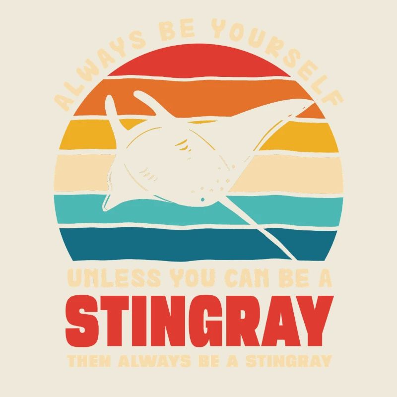 Stingray en coucher de soleil rétro