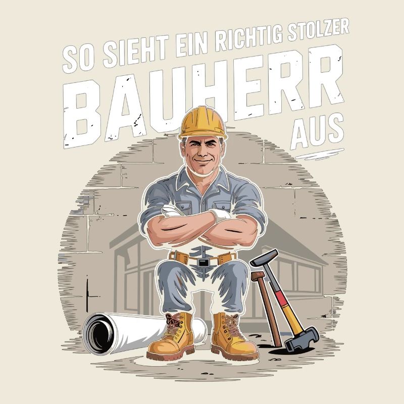 Proud builder with helmet & tools